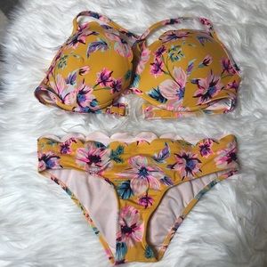yellow floral bikini